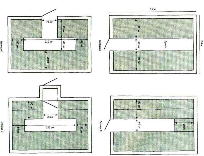 Layout ng mga kama