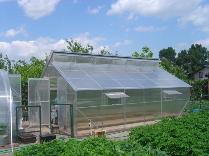 Greenhouse na may dalawang transom