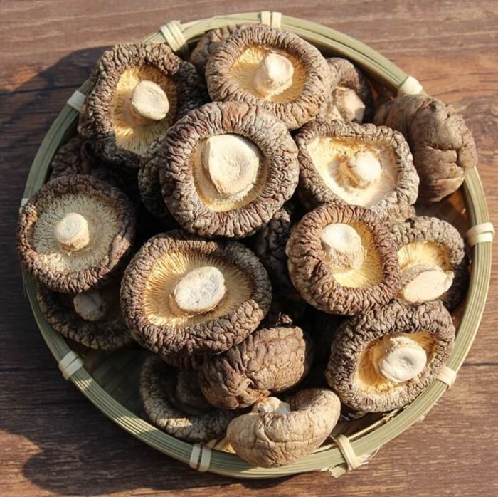 Mga kabute ng Shiitake sa isang plato