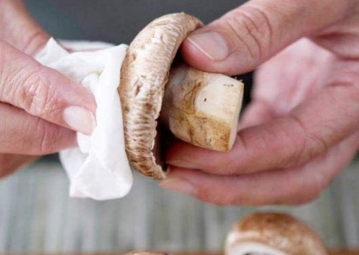 Paglilinis ng mga champignon