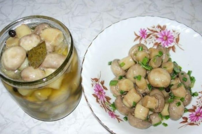 Mga inasnang champignon