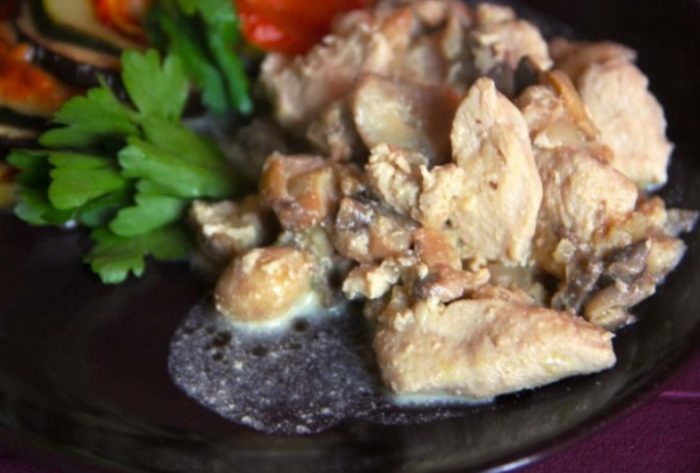 Kip en champignons
