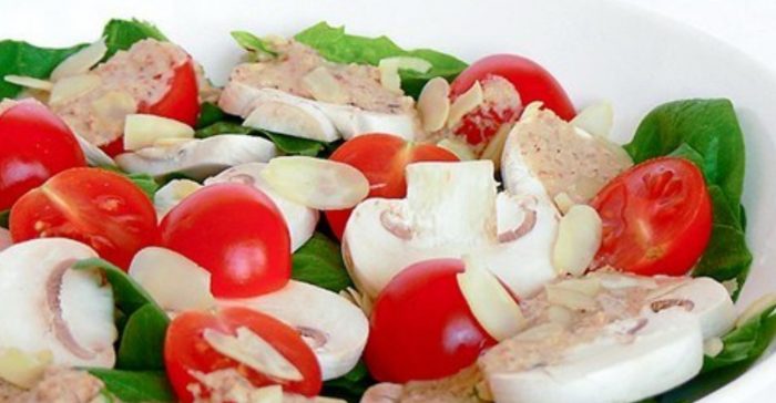 Spinach at champignon