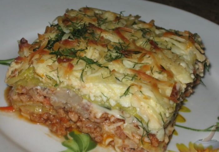 Lasagna na may mga kabute