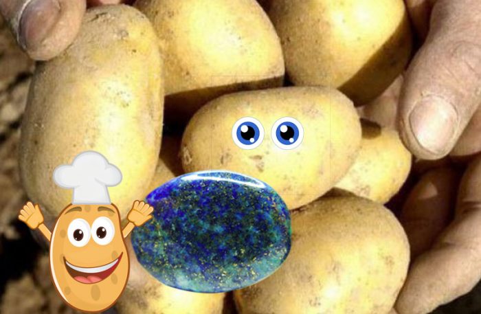 Lazurite na bato at patatas