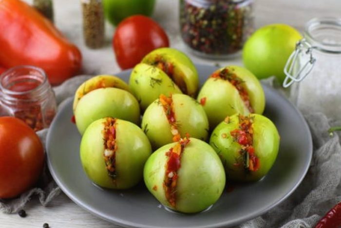Cà chua xanh nhồi